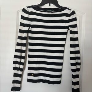 Ralph Lauren Black and White Striped Sweater